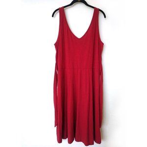 LOFT red sleeveless midi dress
